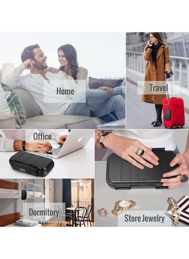 general Portable safety box with code, combination safety box lock box waterproof with removable wire rope safety box for car, home, travelling - Image 3