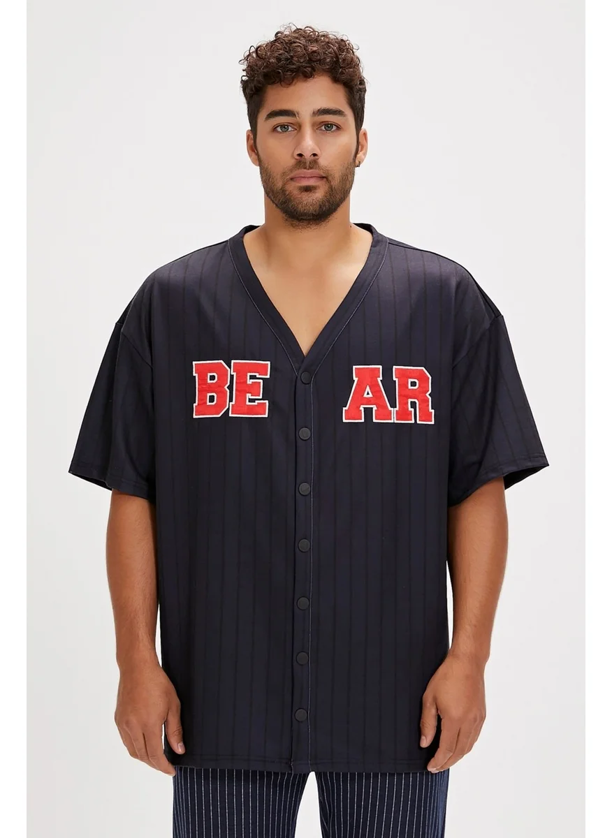 باد بير Homer Black Printed Men's Shirt