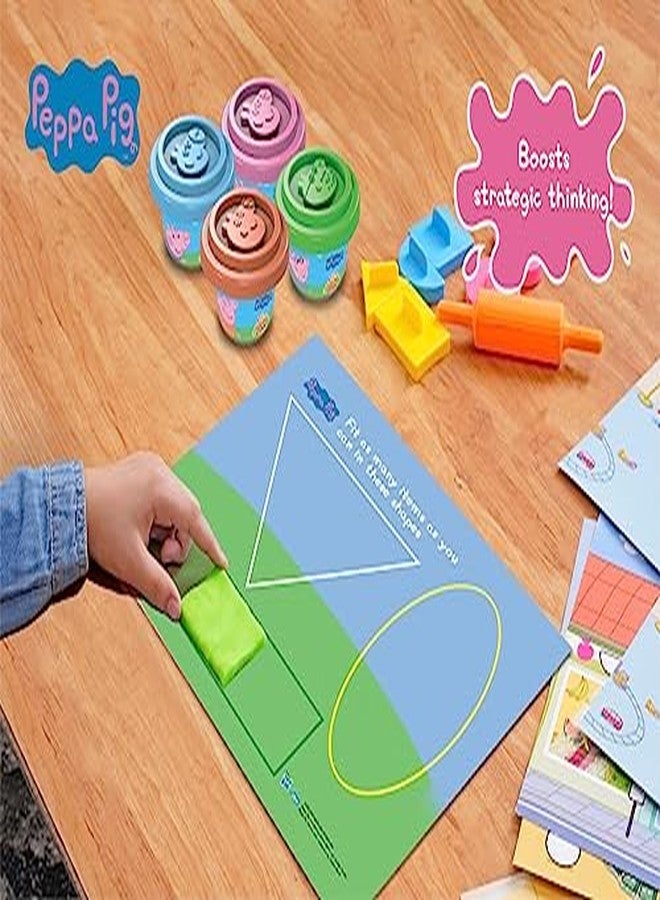 PlayMagic Peppa Pig Soft Dough Match N' Mould Cube Activity Set with Moulding Lid|Pack of 6 Tubs 50gm Each |Water Based Dough|Art & Craft Kit|Birthday & Return Gift for Kids 3+|Non-Toxic|Made in India - Image 3