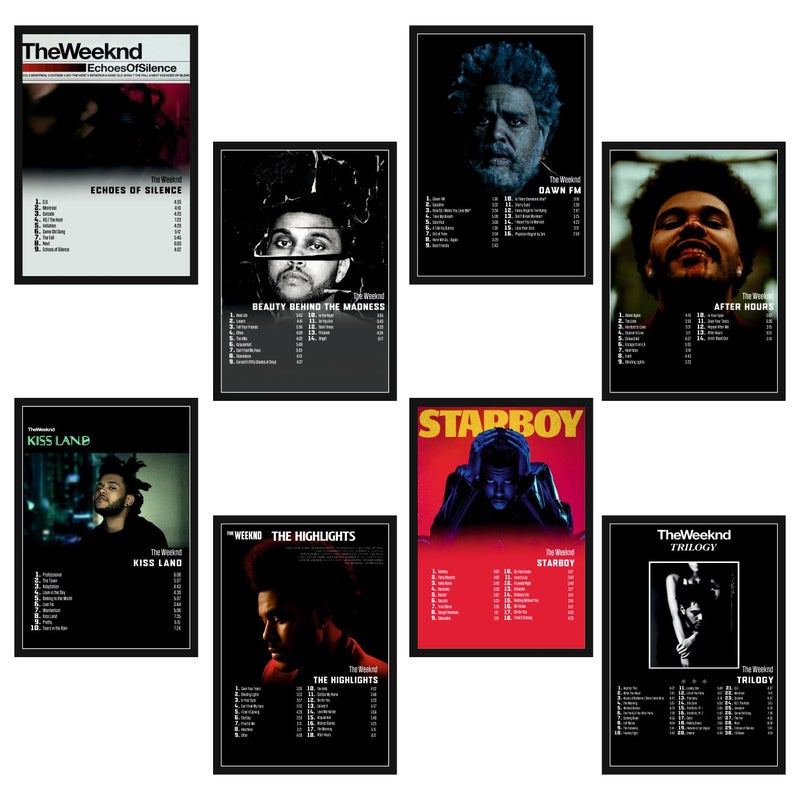 SAW The Weeknd Music Album Art Wall Posters 8x12 inch A4 Size Wall Decor Posters Wall Art For Bedroom Living room Office Pack of 8 - Image 1