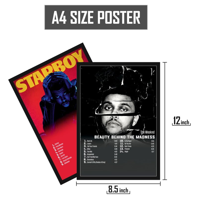 SAW The Weeknd Music Album Art Wall Posters 8x12 inch A4 Size Wall Decor Posters Wall Art For Bedroom Living room Office Pack of 8 - Image 5