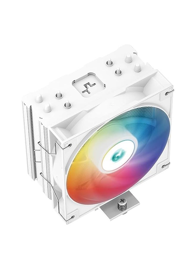 DEEPCOOL مبرد وحدة المعالجة المركزية DeepCool AG400 WH ARGB برج واحد 120 مم، 4 أنابيب حرارية، مراوح عالية الكفاءة 500-2000 دورة في الدقيقة، تدفق هواء 75.89 CFM، محمل مائي، LGA1700/1200/1151/AM4/AM5، أبيض | R-AG400-WHANMC-G-2  - Image 3