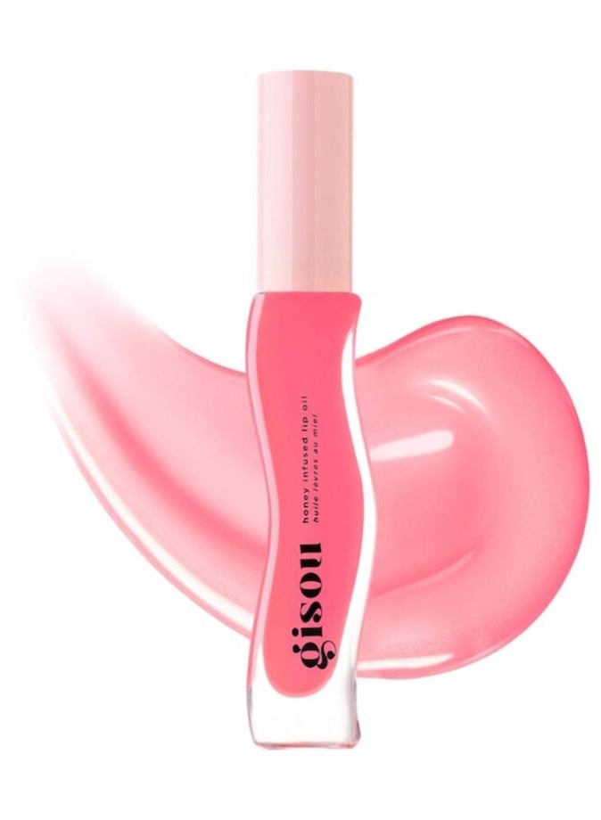 GISOU Honey Infused Lip Oil, Raspberry Swirl 8ml - Nourishing & Hydrating Lip Care - Image 1