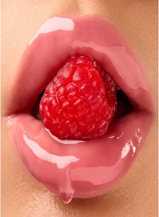 GISOU Honey Infused Lip Oil, Raspberry Swirl 8ml - Nourishing & Hydrating Lip Care - Image 2