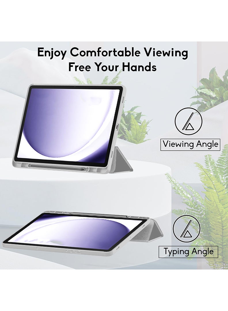 Theodor Case Compatible with Samsung Galaxy Tab A11 Plus 2025/ A9 Plus 2023 11 Inch, Smart Case with Pencil Holder, Slim Trifold Stand Case with Soft TPU Back, Auto Sleep/Wake Cover- Grey - Image 3