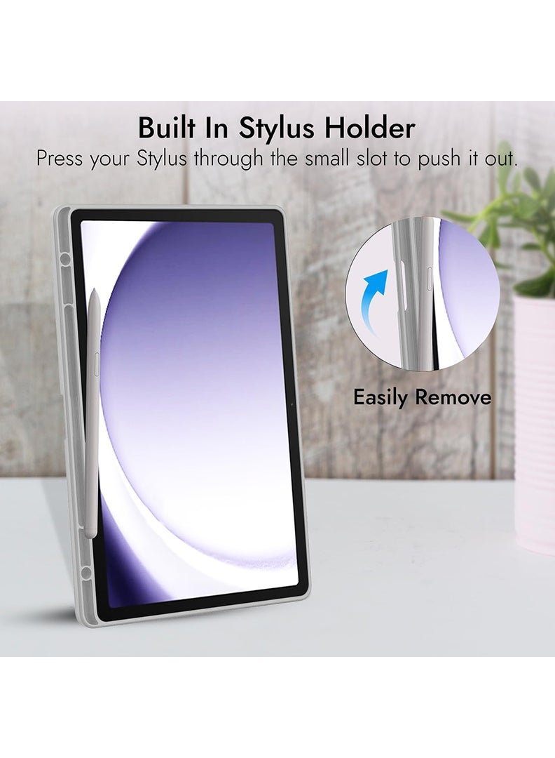 Theodor Case For Samsung Galaxy Tab A9+ / A11+ 11 Inch Case – Slim Trifold Smart Cover with Pencil Holder, Soft TPU Back, Auto Wake Sleep, Shockproof Protective Case – Grey - Image 5