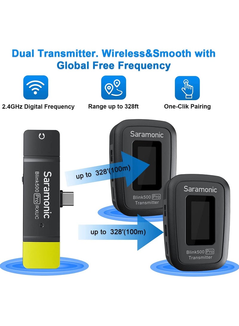 Saramonic نظام ميكروفون لاسلكي ثنائي القناة Blink500 Pro B6 2.4 جيجا هرتز مع علبة شحن - Image 3