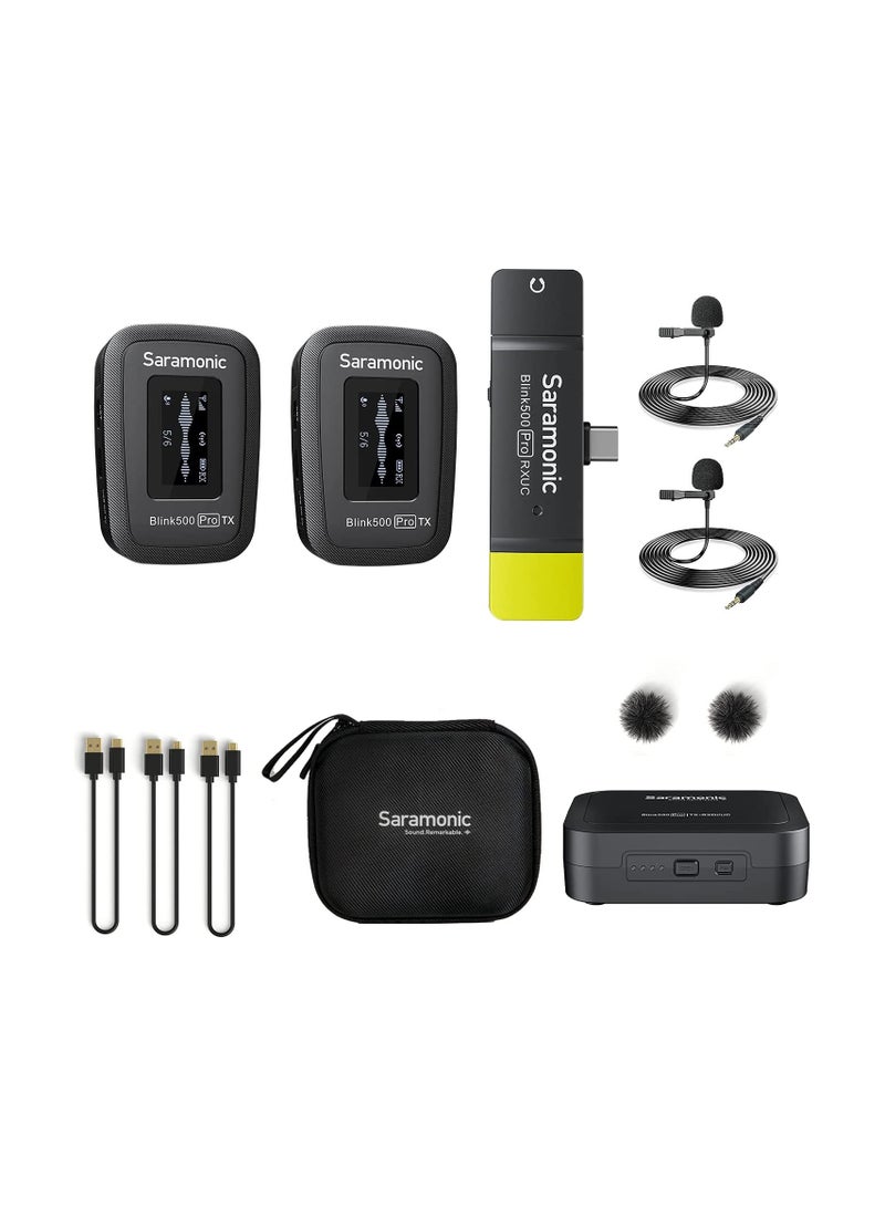 Saramonic نظام ميكروفون لاسلكي ثنائي القناة Blink500 Pro B6 2.4 جيجا هرتز مع علبة شحن - Image 1