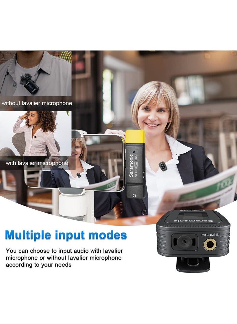 Saramonic نظام ميكروفون لاسلكي ثنائي القناة Blink500 Pro B6 2.4 جيجا هرتز مع علبة شحن - Image 4