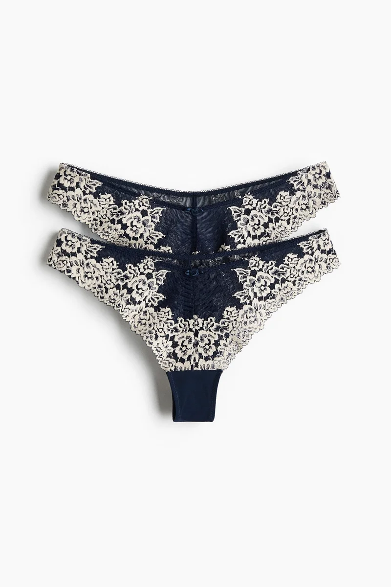 H&M 2-pack lace Brazilian briefs