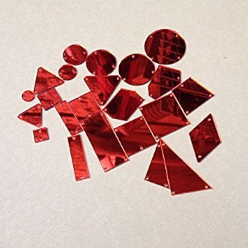 MEYA Sew On Flat Back Red Acrylic Mirror Diamante Rhinestone Crystal Mirror Beads with Hole for DIY Wedding Dress Clothing Bags Shoes Decoration  - Image 1