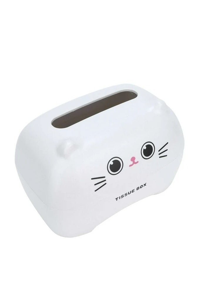 Tissue Box Holder - A functional and fun addition to your space - cute cat tissue box - White