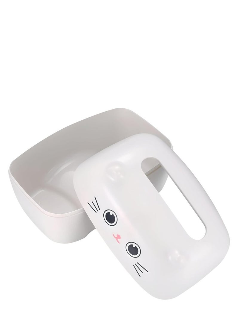 Tissue Box Holder - A functional and fun addition to your space - cute cat tissue box - White