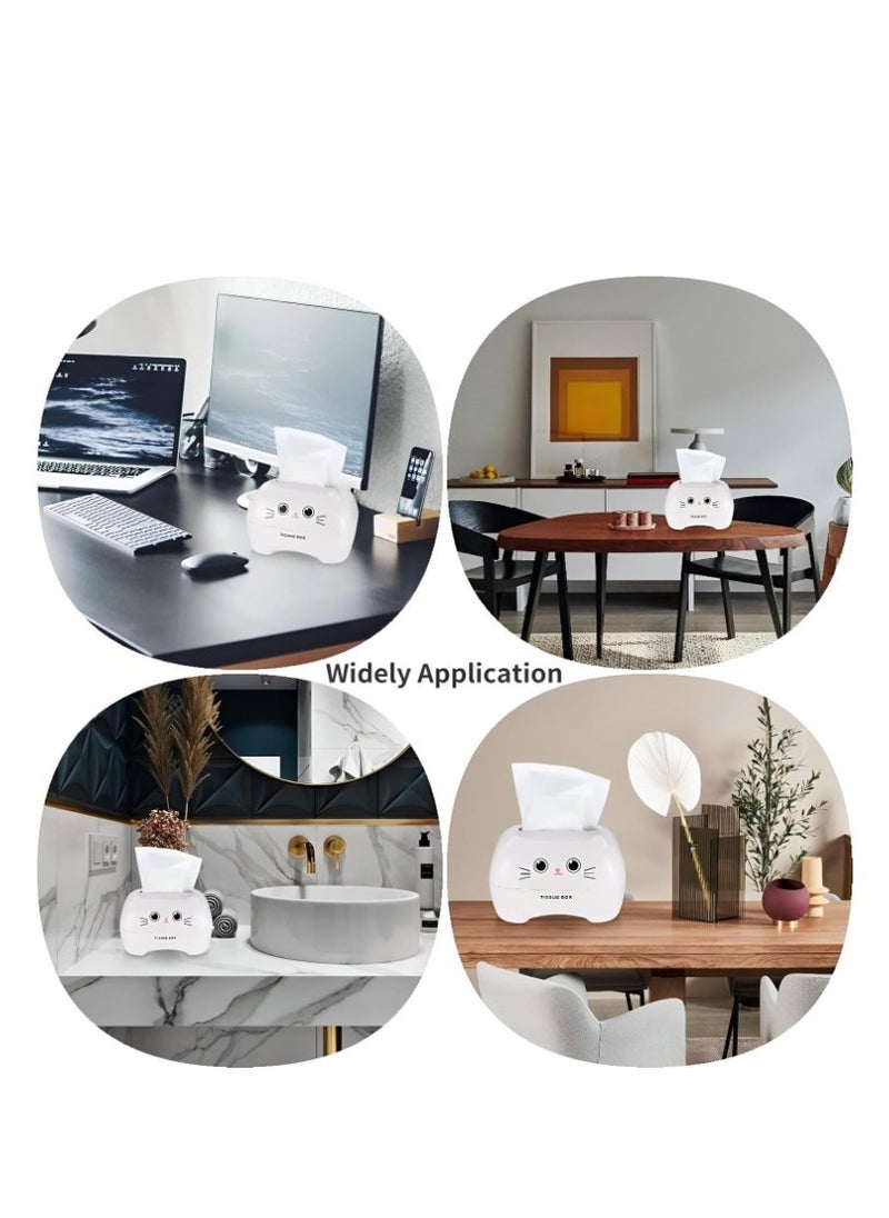 Tissue Box Holder - A functional and fun addition to your space - cute cat tissue box - White