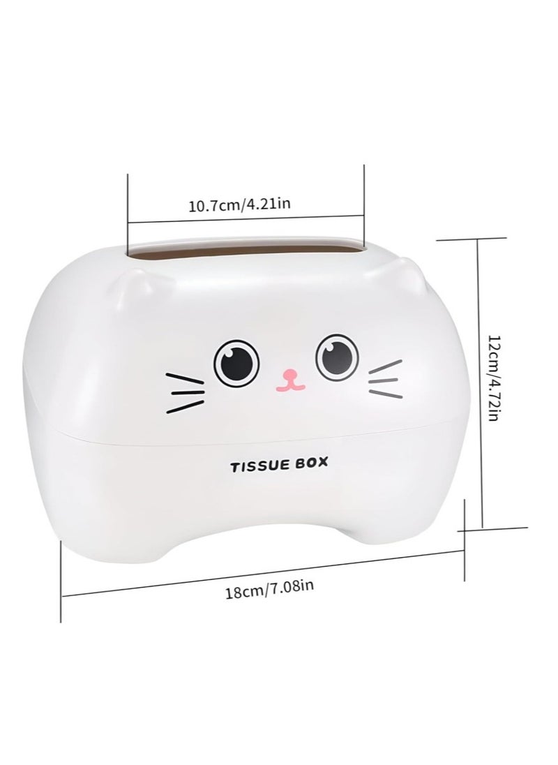 Tissue Box Holder - A functional and fun addition to your space - cute cat tissue box - White