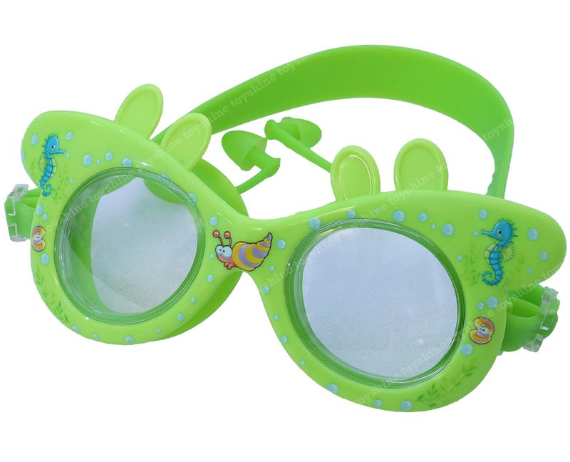 Toyshine Swim Goggles, (Dolphin Design) Anti Fog No Leaking Clear Vision Water Pool Swimming Goggles (Age 6-14), Light Green SSTP - Image 1