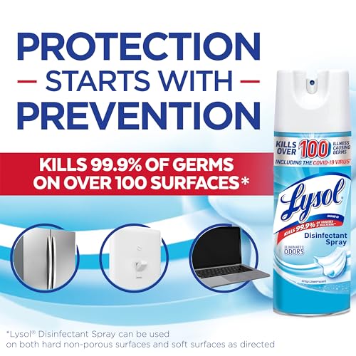 Lysol بخاخ ليزول المطهر، بخاخ تعقيم ومضاد للبكتيريا، للتعقيم وإزالة الروائح، قماش ناعم، 12.5 أونصة سائلة (عبوة من 2) - Image 4