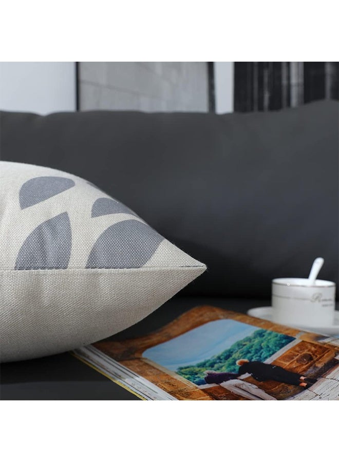 DUNISO مجموعة من 4 أغطية وسائد، أغطية وسائد، أغطية وسائد مربعة، أغطية وسائد زخرفية محايدة بأسلوب بوهيمي حديث، غلاف وسادة من الكتان للكنبة، السرير، ديكور المنزل، 18x18 بوصة - Image 4