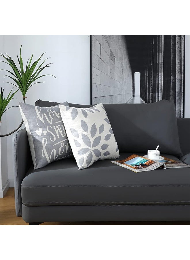 DUNISO مجموعة من 4 أغطية وسائد، أغطية وسائد، أغطية وسائد مربعة، أغطية وسائد زخرفية محايدة بأسلوب بوهيمي حديث، غلاف وسادة من الكتان للكنبة، السرير، ديكور المنزل، 18x18 بوصة - Image 2