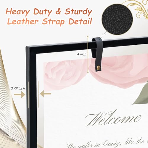 WEIDLUDOR Elegant Wedding Sign Stand & Holder，Black Heavy Duty Metal Wedding Welcome Sign Stand for Reception，Welcome to Our Wedding Hanging Sign Stand - Perfect for Seating Chart, Posters, and Decor - Image 3