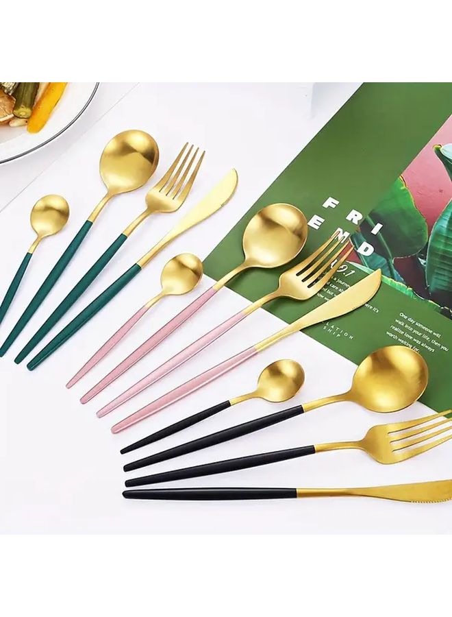 Golden 60 Piece Stainless Steel Portugal Cutlery Set Ideal for 12 People - Image 5