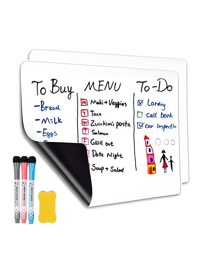 لوحة مسح جافة ممتازة، لوحة بيضاء مغناطيسية لتخطيط وتنظيم قوائم المهام، مثالية للمنزل والمطبخ والمكتب والفصول الدراسية، قابلة لإعادة الاستخدام وخالية من البقع وسهلة التنظيف - Image 1