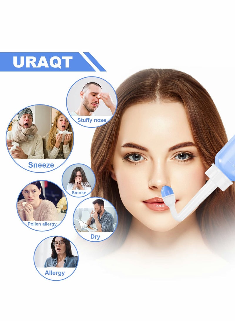 Neti Pot Sinus Rinse Kit with 10 Thermometer Stickers - Effective Nasal Wash for Adults & Kids (300ml) - Image 2