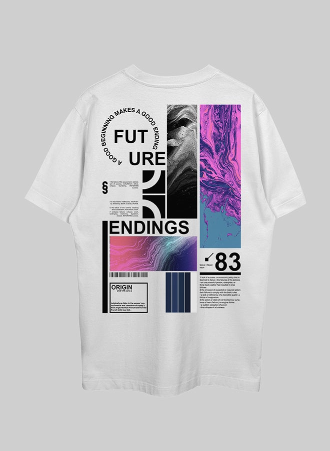 THREADCURRY THREADCURRY Endings 2.0 Oversized Drop Shoulder Cotton Loose Printed T-Shirt for Men  - Image 1