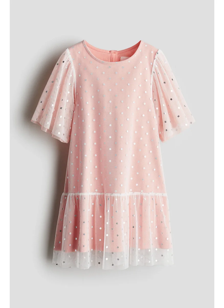 اتش اند ام Foil-Print Tulle Dress