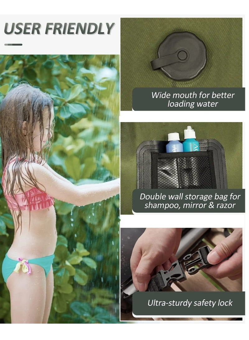 Generic Camping Shower Bag, Portable Solar Heating Camp Shower 5 Gallons/20L with Shower Head & Temperature Indicator  for Outdoor Traveling/Climbing/Hiking/Beach/Swimming  - Image 3