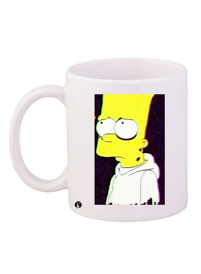 RYN The Simpsons Printed Coffee Mug White/Yellow/Black 11ounce