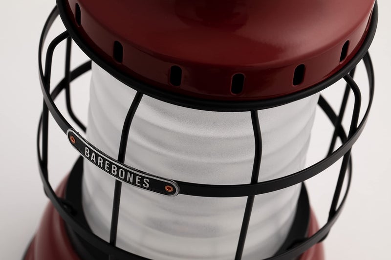 Barebones Forest Lantern – Red, Vintage Rechargeable LED Lantern with Adjustable Brightness – Battery Operated Camping Light for Outdoor Adventures, Backyard Gatherings, and Emergency Use - Image 2