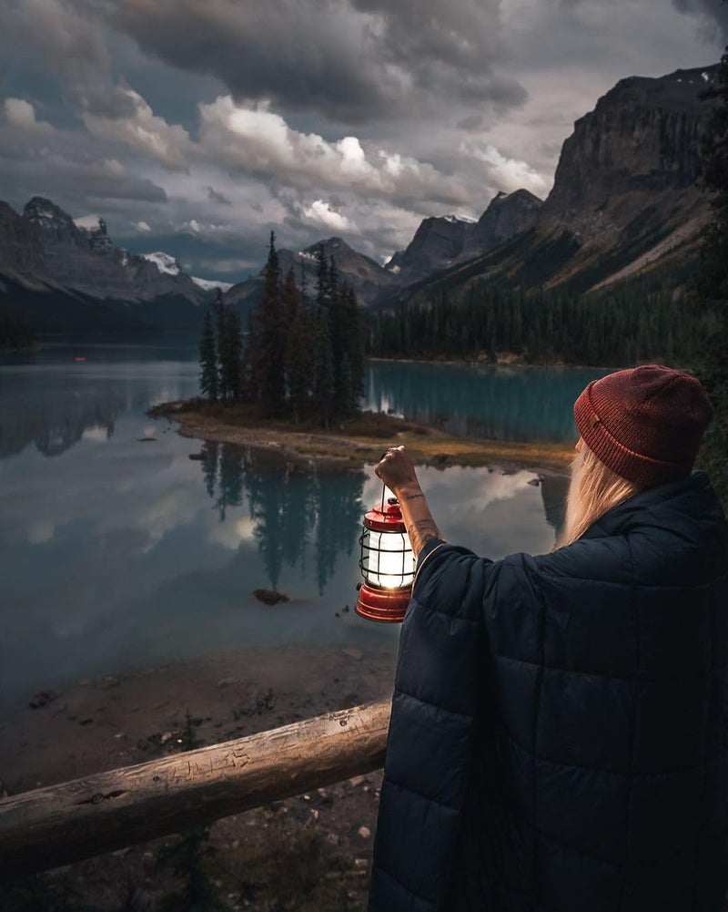 Barebones Forest Lantern – Red, Vintage Rechargeable LED Lantern with Adjustable Brightness – Battery Operated Camping Light for Outdoor Adventures, Backyard Gatherings, and Emergency Use - Image 3