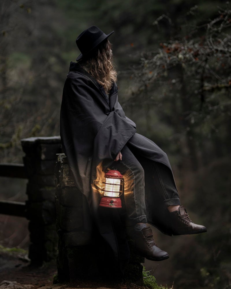 Barebones Forest Lantern – Red, Vintage Rechargeable LED Lantern with Adjustable Brightness – Battery Operated Camping Light for Outdoor Adventures, Backyard Gatherings, and Emergency Use - Image 5