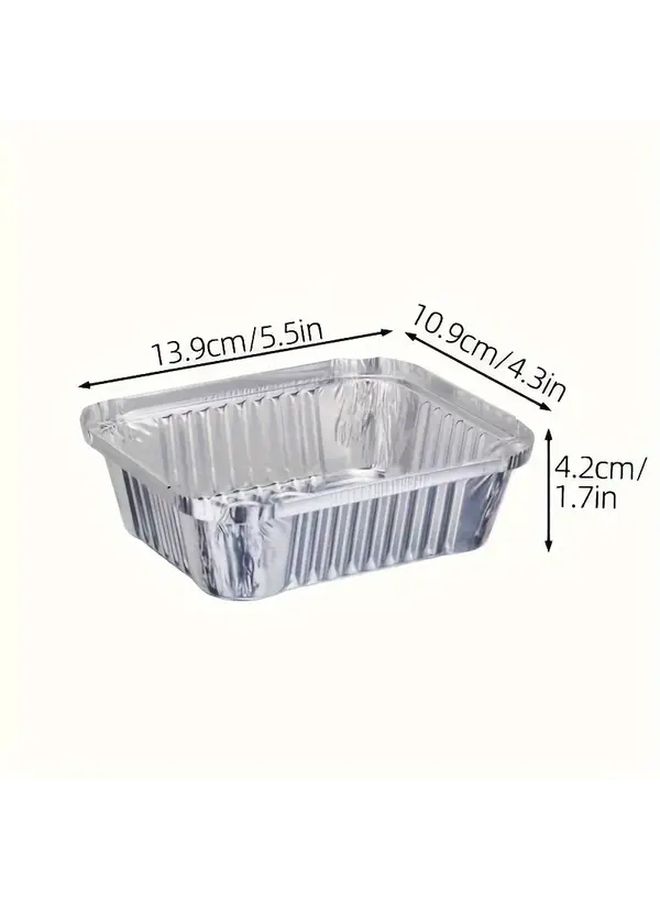20PCS Disposable Aluminum Foil Pans With Lids 5.5x4.3 Inch For Cooking Baking Meal Prep - Image 3