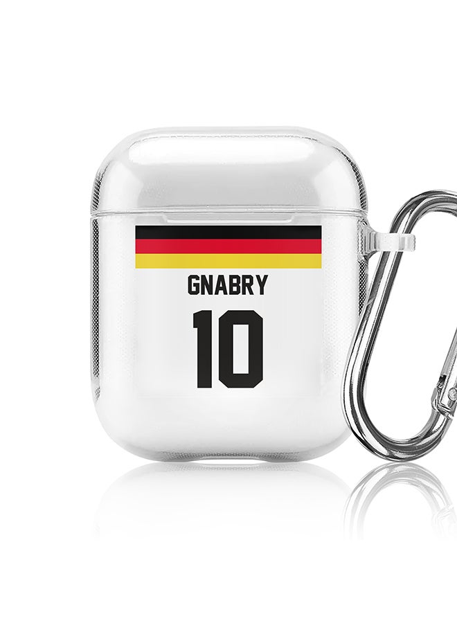 Stylizedd Classic Clear printed Case for Apple Airpods 2 / 1 Soft TPU Gel Thin Transparent Flexible Cover - Football Team - Germany, Player Name - Gnabry - Image 1