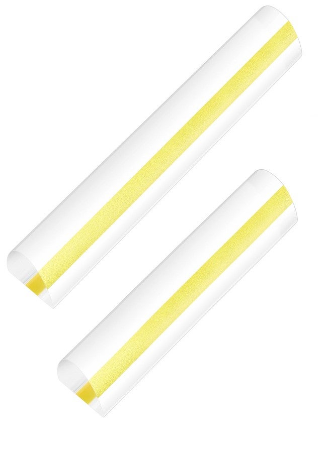 Chunful 2 Pcs 2X Clear Magnifying Ruler Bar for Reading, 6/9 in Line Magnifier for Cross Stitch Book Bible Data Processing Mahjong Newspaper, Documents, Instructions(Transparent, Yellow,Thick Line) - Image 1
