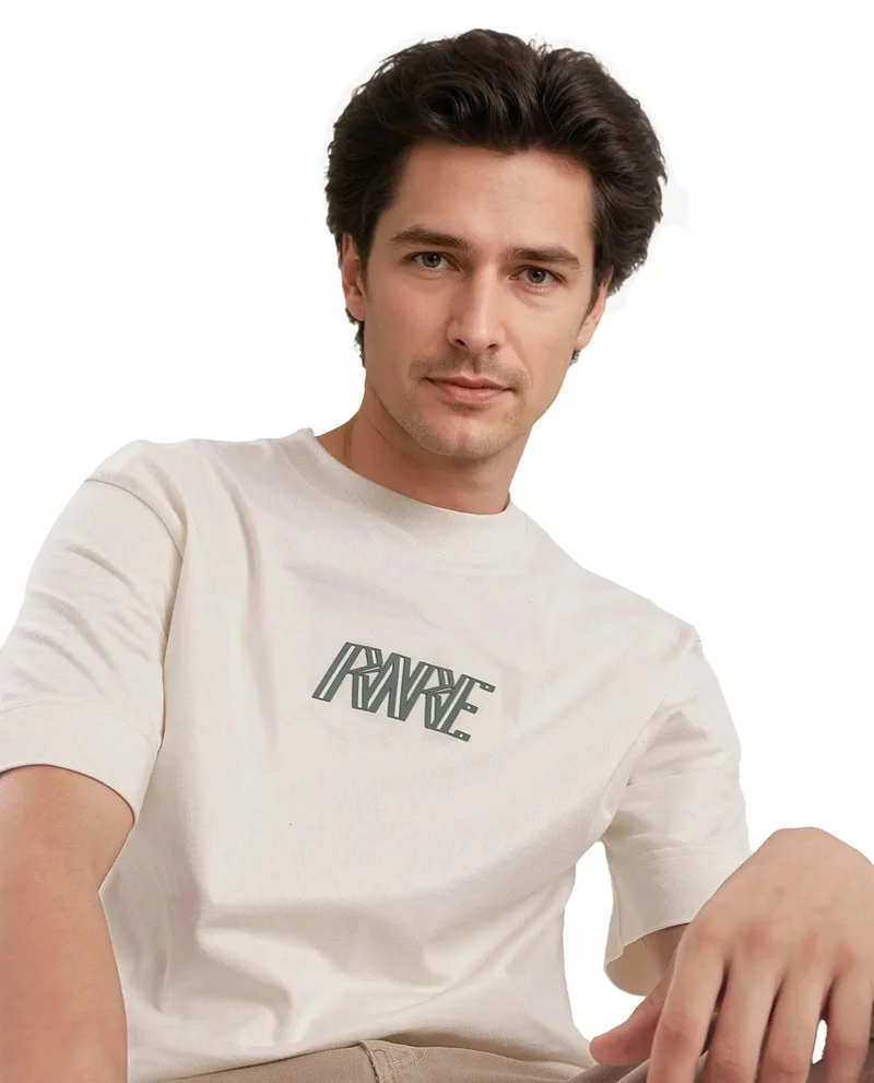 Rare Rabbit Men's Hd Print Boxy Fit T-Shirt
