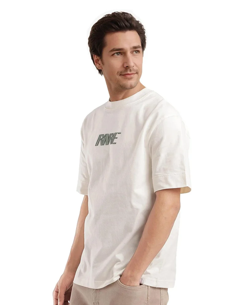 Rare Rabbit Men's Hd Print Boxy Fit T-Shirt