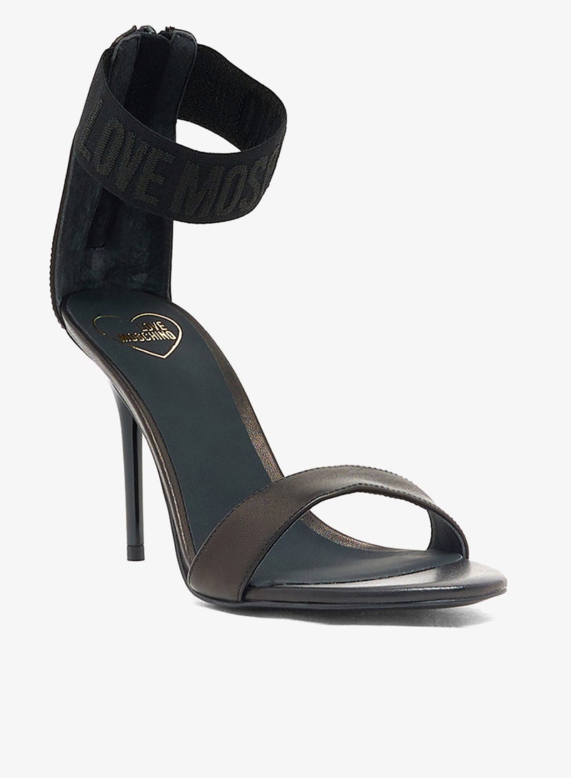 لوف موسكينو صنادل بكعب عالٍ بحزام للكاحل - Image 2