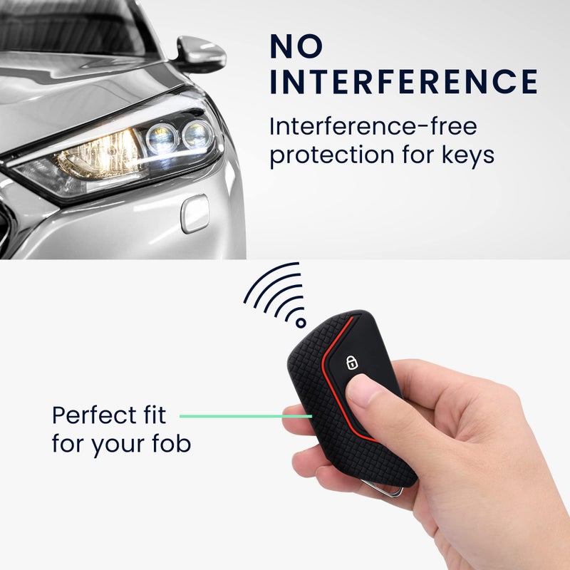 kwmobile Silicone Key Fob Cover Compatible with VW Golf 8 3 Button Car Key - Image 3