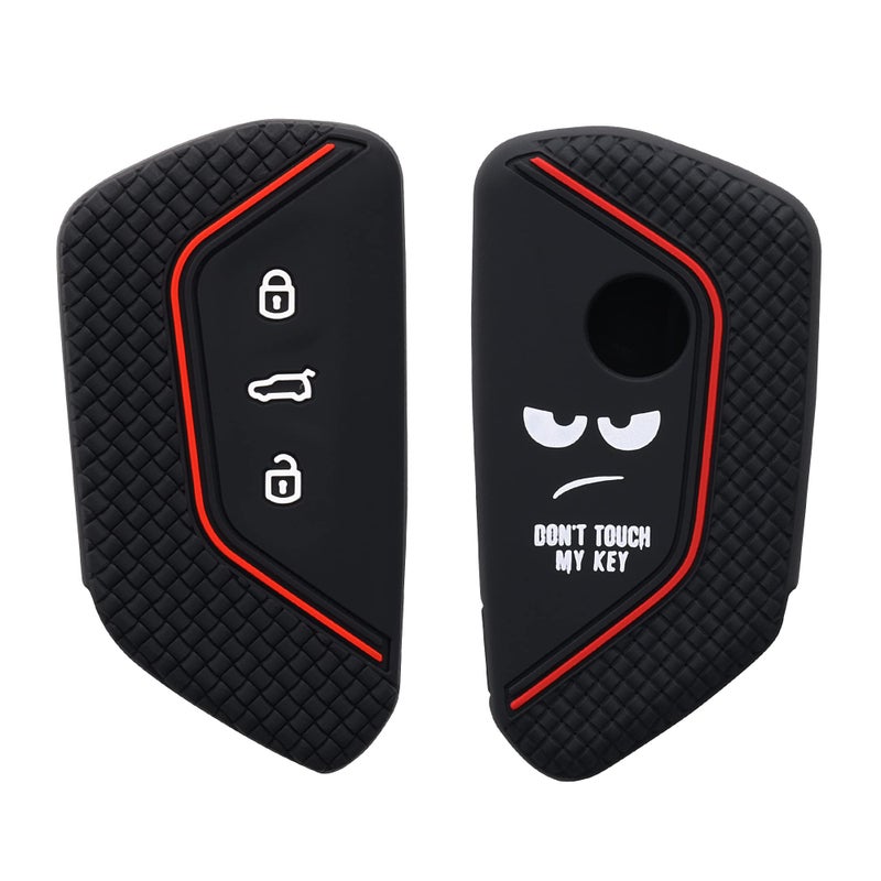 kwmobile Silicone Key Fob Cover Compatible with VW Golf 8 3 Button Car Key - Image 1