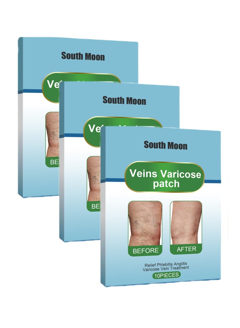 SOUTH MOON 3-PACK Vein Soothing Health Patch, Reduce Varicose Veins, Relieve Swelling And Pain 10pcs*3  - Image 1