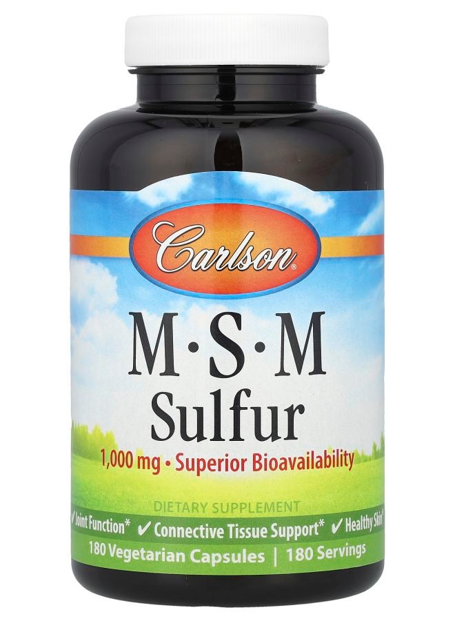 Carlson MSM Sulfur 180 Vegetarian Capsules - Image 1