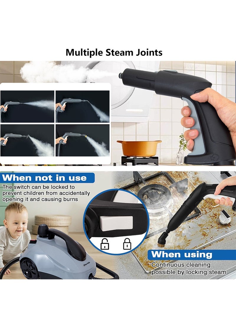 Sharpdo Handheld Steam Cleaner, 2000W Easy Fix Steam Cleaning Machine, 5 Bar Steam Pressure Multifunctional High Temperature Pressurized Steam Cleaning Machine with 18 Accessories, Suitable for Window, Floor, Kitche, Bathroom, Car - Image 4