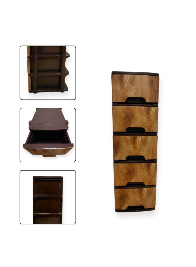 SNH Storage Drawer Cabinet 5-Layered | Multipurpose Standing Organizer with Modern Design | Space-Saving Drawer Unit for Clothes, Toys, Kitchen, Bathroom, and Office Essentials - Image 2