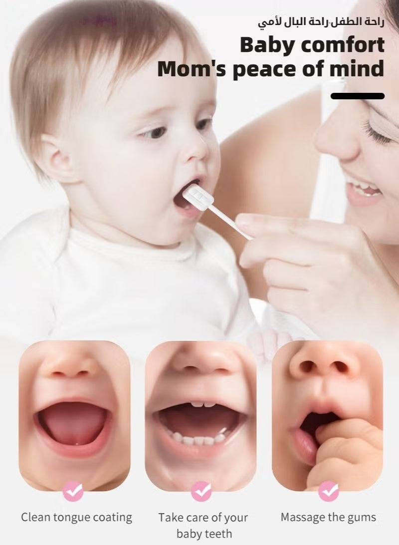 HOOKOR 30Pcs Baby Tongue Cleaner, Baby Oral Cleaner, Infant Toothbrush, Baby Toothbrush, Newborn Baby Mouth Cleaner, Disposable Gum Cleaner Stick Dental Care for 0-24 Month Baby - Image 3