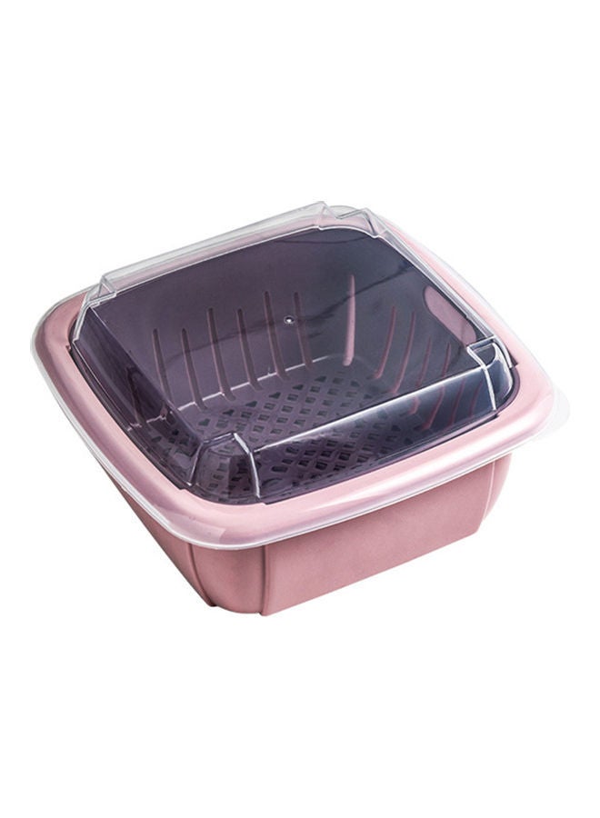 NIBEMINENT Multi-Functional Strainer Basket With Lid Pink 22x11x22cm