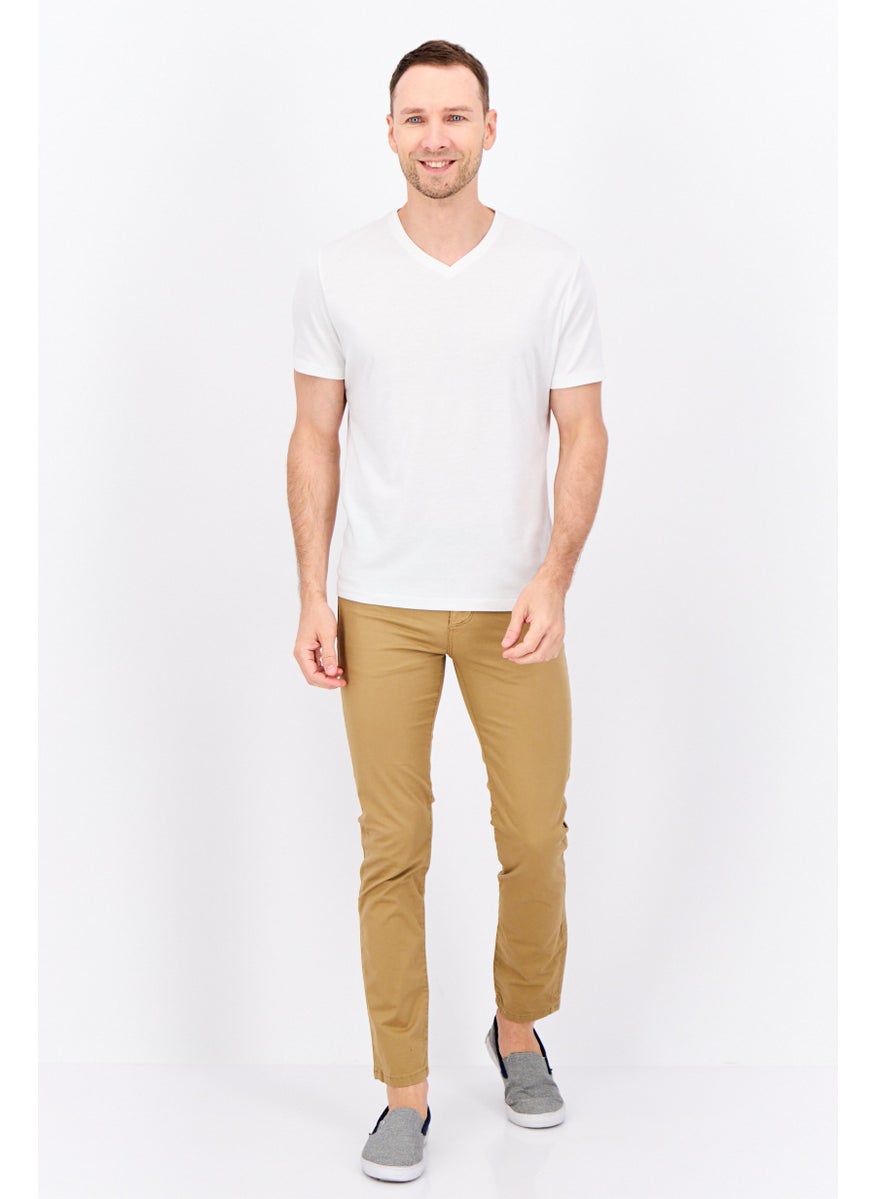 Sorbino - Men Regular Fit Solid Chino Pants, Tan - Image 1