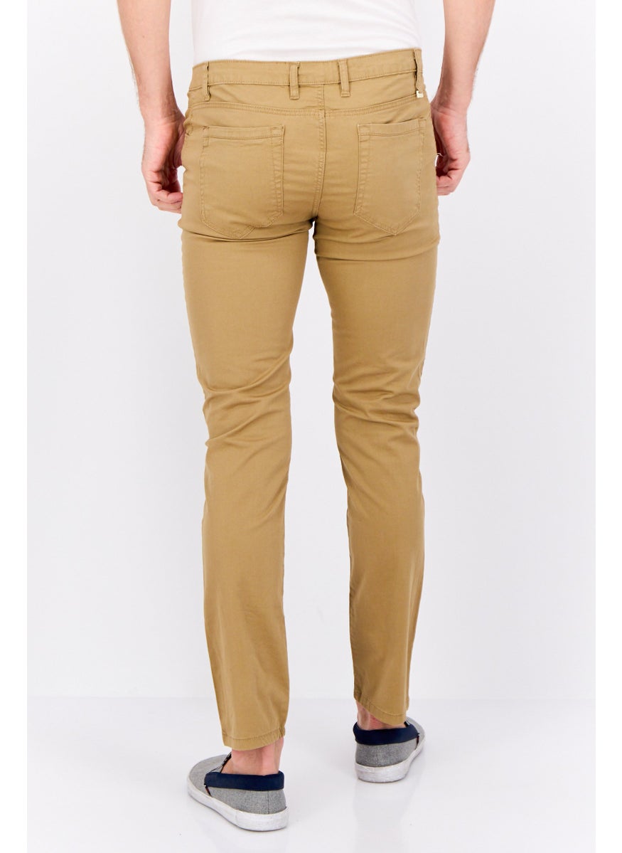 Sorbino - Men Regular Fit Solid Chino Pants, Tan - Image 1